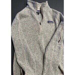 Patagonia Better Sweater Women's small beige Quarter Zip Fleece Jacket Pocket